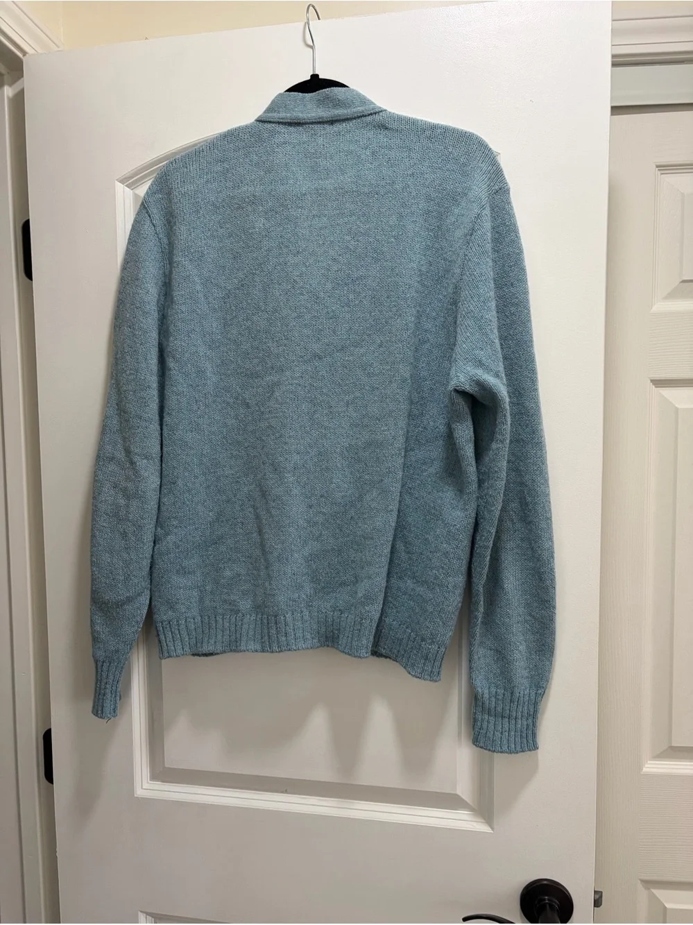 Vintage 60s 70s Jantzen Scotch Tumbler Unisex Cardigan Sweater Blue L